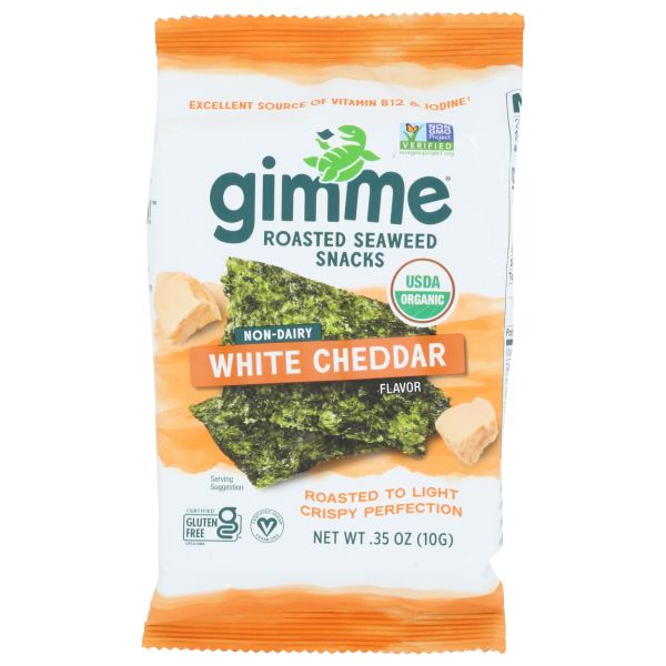 GIMME: White Cheddar Seaweed Snacks, 0.35 oz