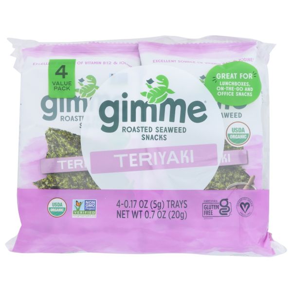 GIMME: Roasted Seaweed Teriyaki 4Pack, 0.68 oz