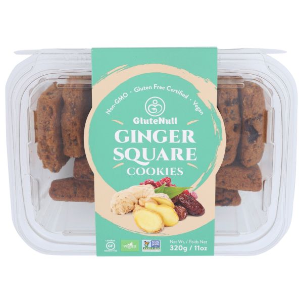 GLUTENULL: Ginger Square Cookies, 11 oz
