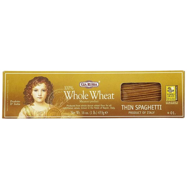 GIA RUSSA: Whole Wheat Thin Spaghetti, 16 oz