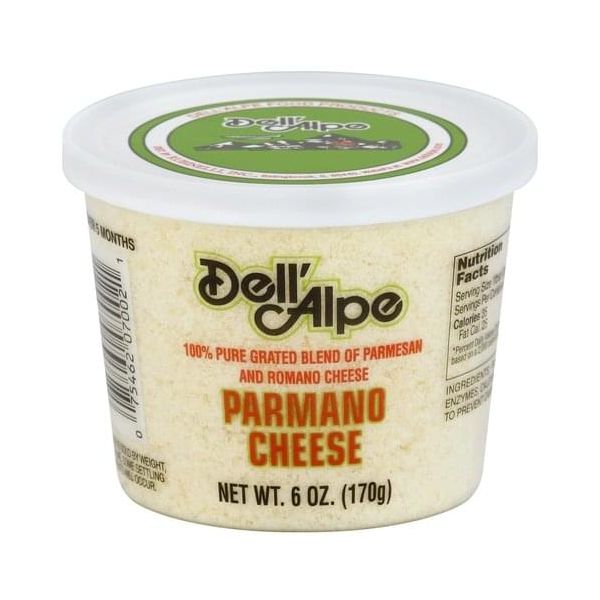 DELL ALPE: Grated Parmano Cheese, 6 oz