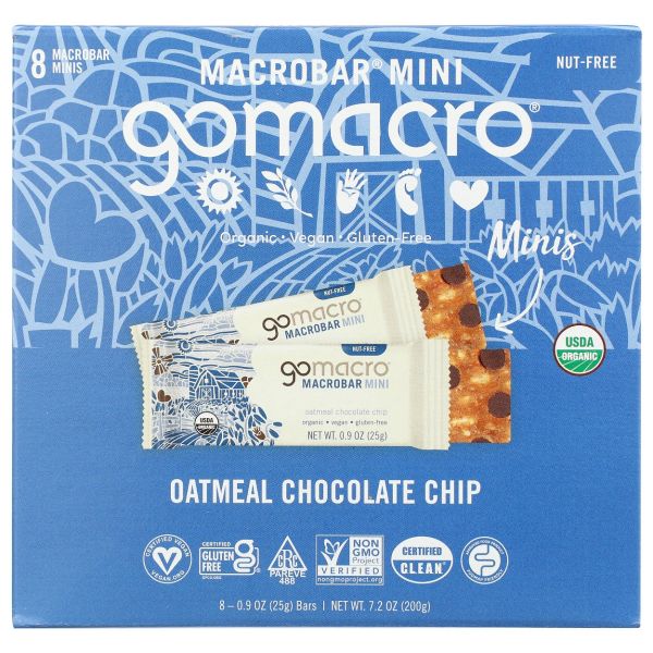 GOMACRO: Oatmeal Chocolate Chip 8Pk, 7.2 oz