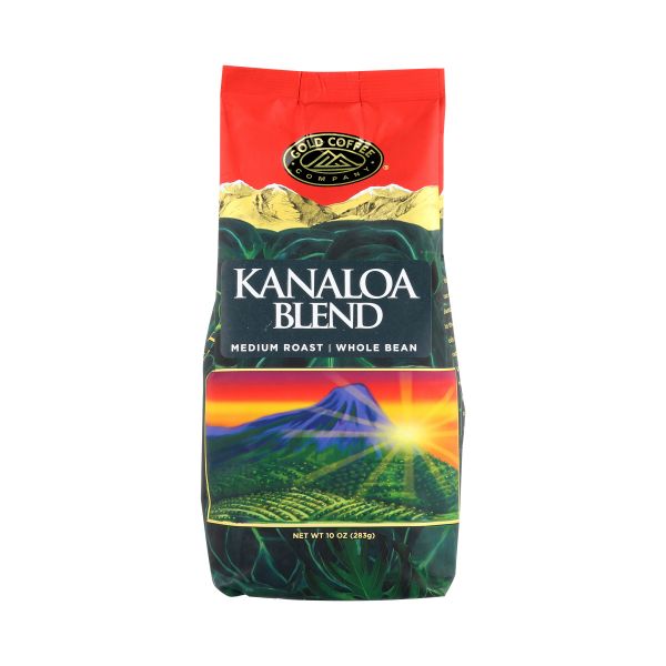 GOLD COFFEE: Kanaloa Blend Whole Bean Coffee, 10 oz