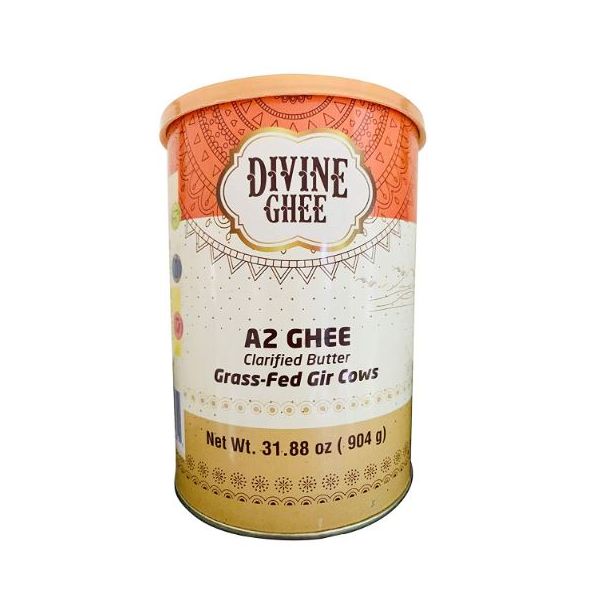 DIVINE GHEE: A2 Ghee Clarified Butter Can, 31.88 oz