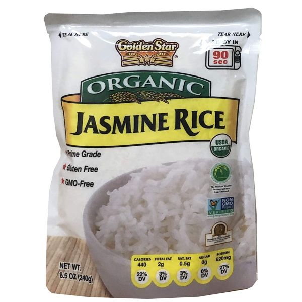 GOLDEN STAR: Organic Jasmine Rice, 8.5 oz