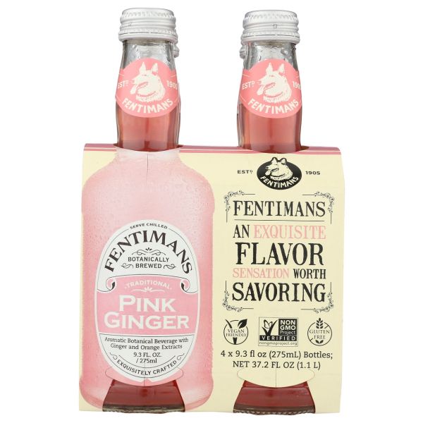 FENTIMANS: Pink Ginger 4Pk, 37.2 fo