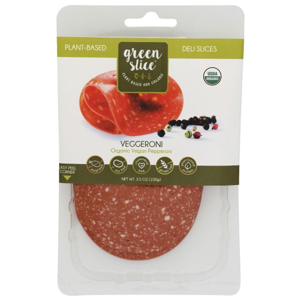 GREEN SLICE: Veggeroni Organic Deli Slices, 3.5 oz