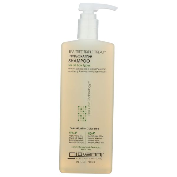 GIOVANNI COSMETICS: Tea Tree Triple Treat Invigorating Shampoo, 24 oz