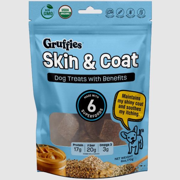 GRUFFIES: Skin and Coat Dog Treats, 6 oz