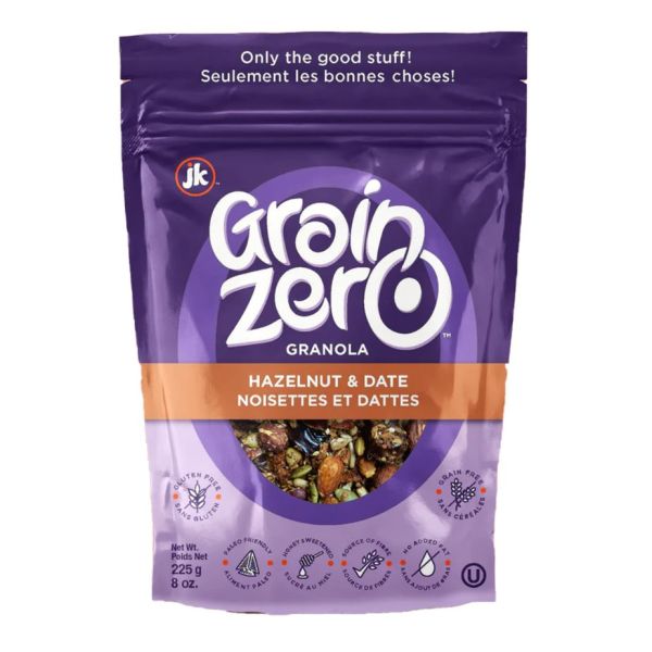 GRAIN ZERO: Hazelnut and Date Granola, 8 oz