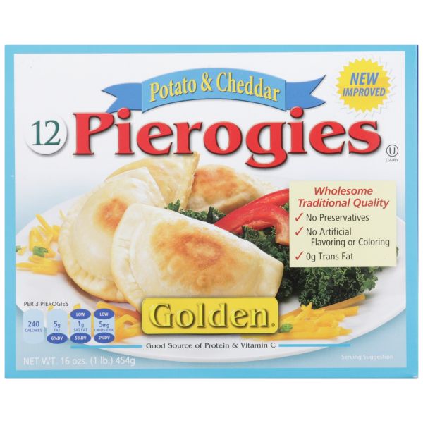 GOLDEN: Potato and Cheddar Pierogies, 16 oz