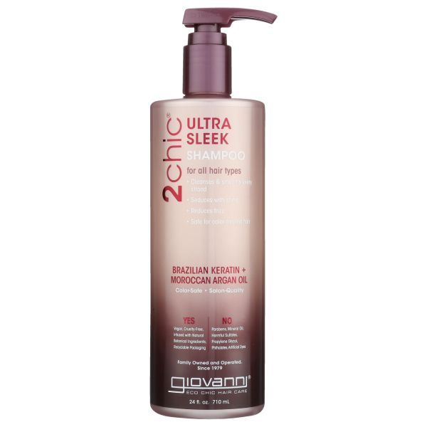 GIOVANNI COSMETICS: 2chic Ultra Sleek Shampoo Brazilian Keratin and Argan Oil, 24 oz