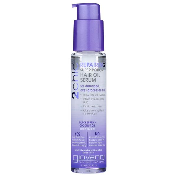 GIOVANNI COSMETICS: 2Chic Repairing Super Potion Hair Oil Serum, 2.75 oz