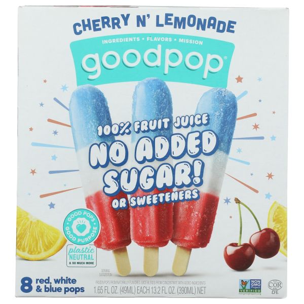 GOODPOP: Cherry Lemonade Ice Pops 8 Count, 13.2 fo