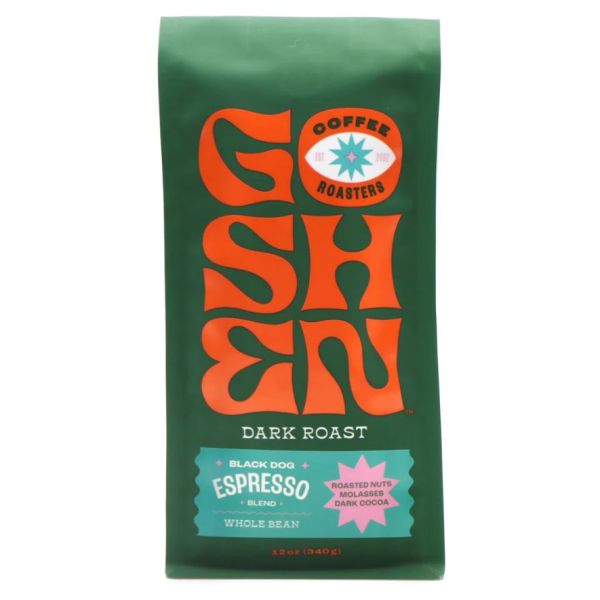 GOSHEN COFFEE ROASTERS: Black Dog Espresso Whole Bean Coffee, 12 oz