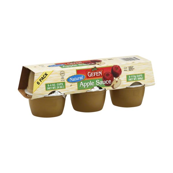 GEFEN: Natural Applesauce Cups 6Pack, 24 oz