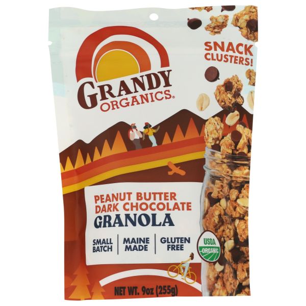 GRANDY ORGANICS: Peanut Butter Dark Chocolate Granola, 9 oz