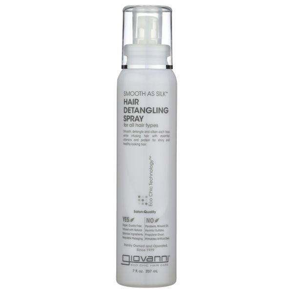 GIOVANNI COSMETICS: Smooth as Silk Hair Detangling Spray, 7 fo