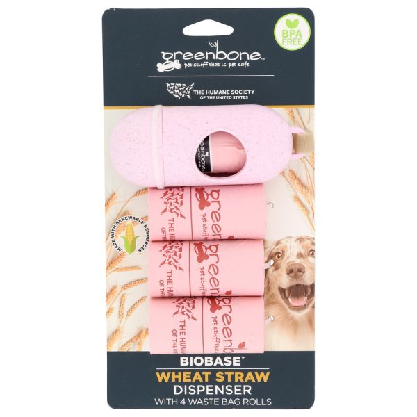 GREENBONE: Pet Waste Bags with Dispenser 4 Rolls, 1 ea