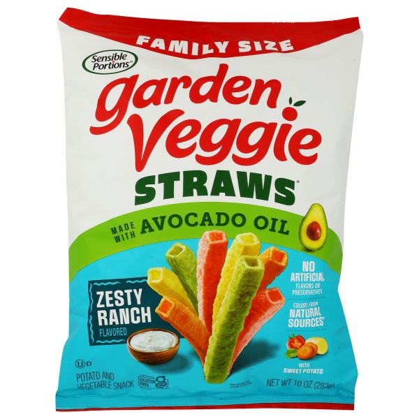 SENSIBLE PORTIONS: Ranch Veggie Straws with Avocado Oil, 10 oz