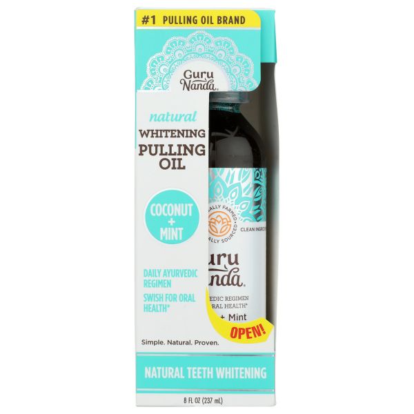 GURUNANDA: Coconut Mint Whitening Pulling Oil, 8 fo