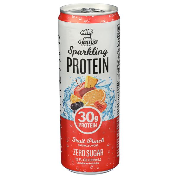 GENIUS GOURMET: Fruit Punch Sparkling Beverage, 12 fo
