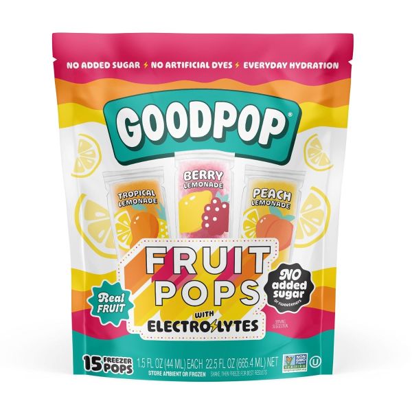 GOODPOP: Electrolyte Freezer Pops 15 Count, 22.5 fo