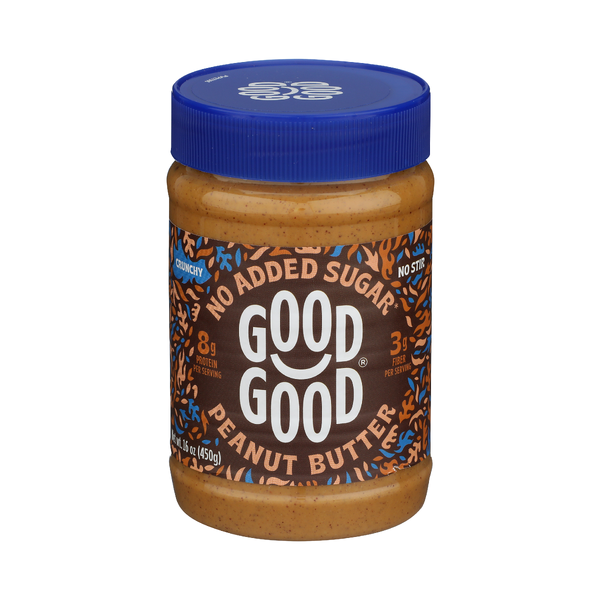 GOOD GOOD: Crunchy Peanut Butter No Added Sugar, 16 oz