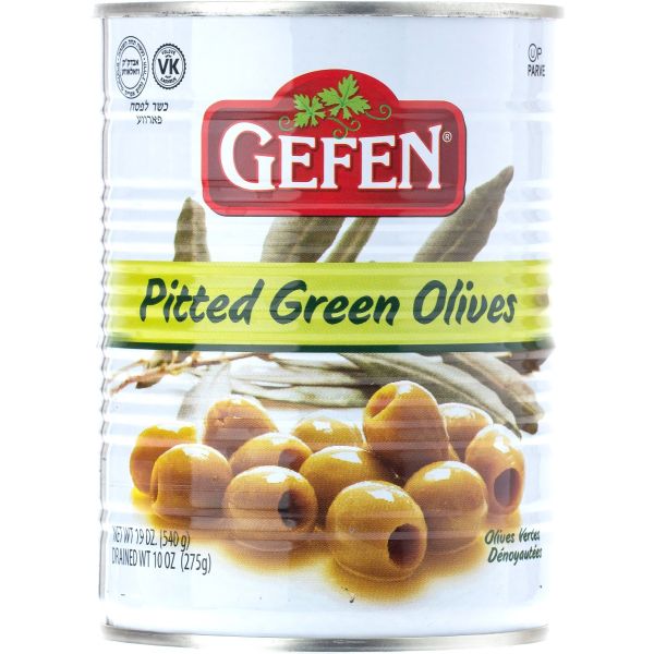 GEFEN: Pitted Green Olives, 19 oz