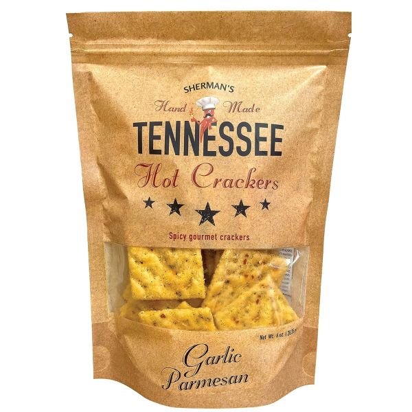 SHERMANS TENNESSEE HOT CR: Garlic Parmesan Flavor Crackers, 6 oz
