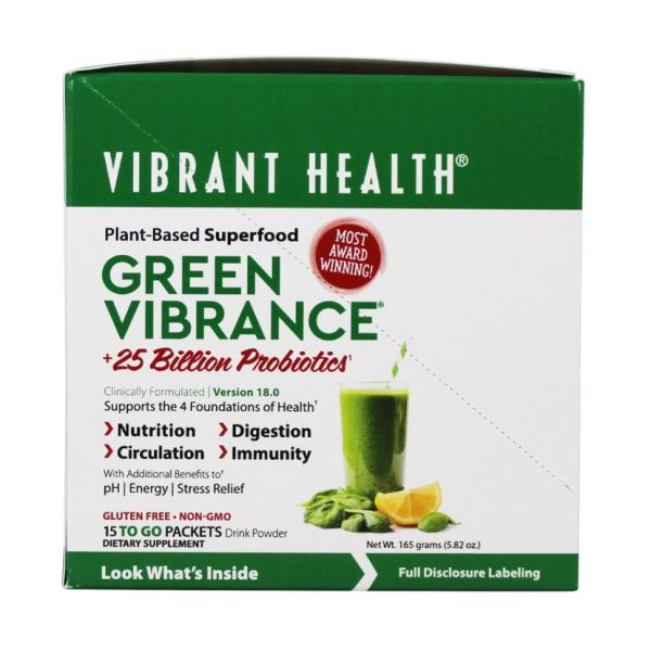 VIBRANT HEALTH: Green Vibrance Version 18.0 Plant Based Superfood, 15 pk