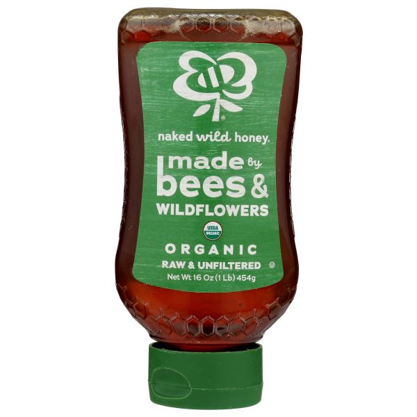 NAKED WILD HONEY: Organic Raw Unfiltered Honey, 16 oz