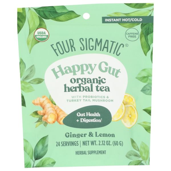 FOUR SIGMATIC: Happy Gut Organic Herbal Tea, 2.12 oz