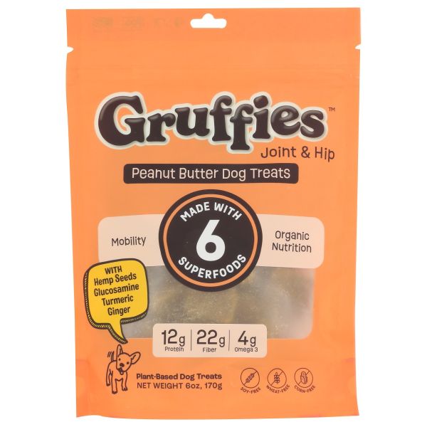 GRUFFIES: Joint and Hip Peanut Butter Dog Treat, 6 oz