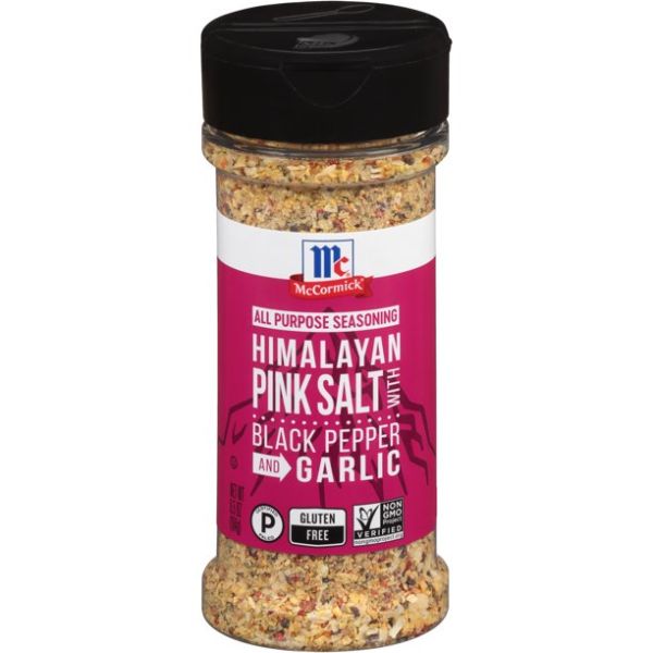 MC CORMICK: Himalayan Pink Salt With Black Pepper and Garlic All Purpose Seasoning, 6.5 oz