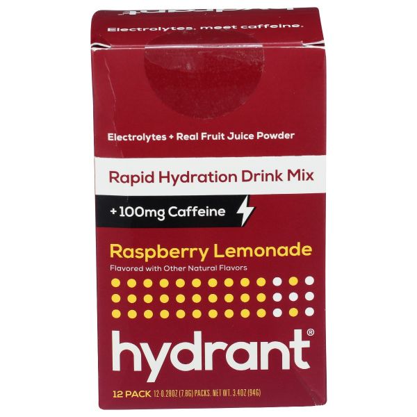 HYDRANT: Rapid Hydration Mix Raspberry Lemonade, 12 ea