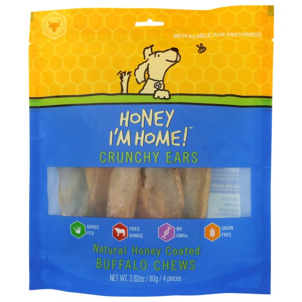 HONEY IM HOME: Crunchy Ear Dog Chew 4 Count, 2.82 oz
