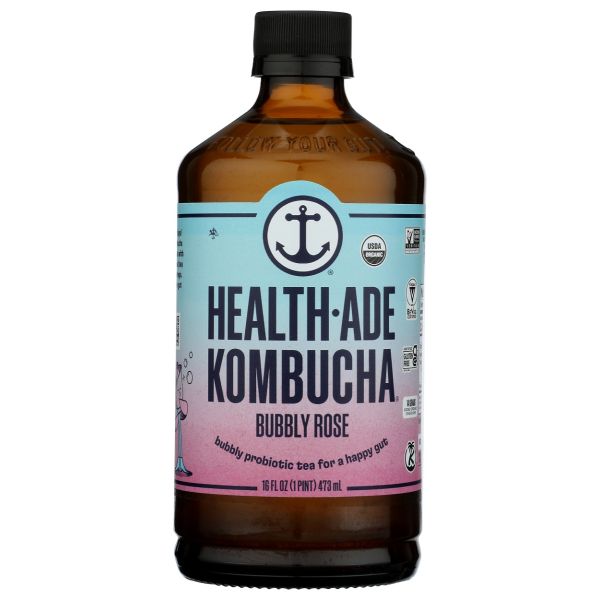 HEALTH ADE: Bubbly Rose Kombucha, 16 oz