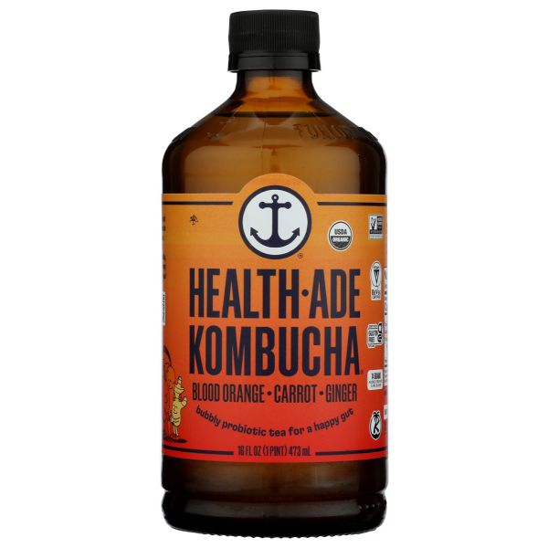 HEALTH ADE: Blood Orange Carrot Ginger Kombucha, 16 oz