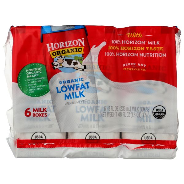 HORIZON: Organic Lowfat Milk 6 Count, 48 oz