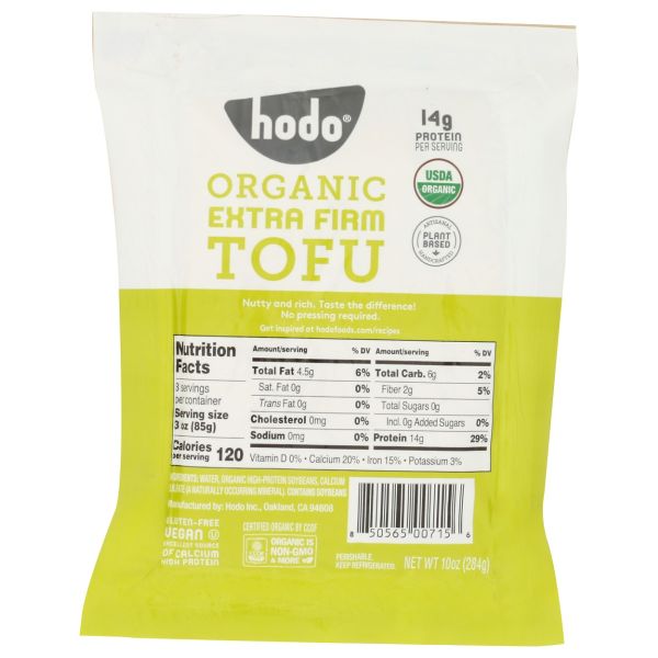 HODO: Organic Extra Firm Tofu, 10 oz