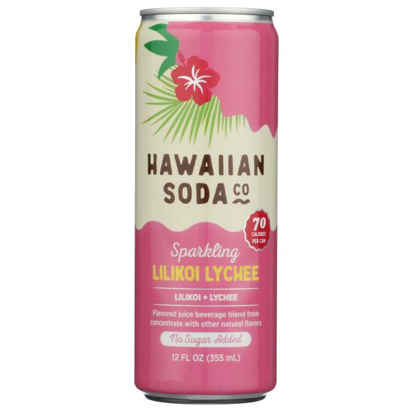HAWAIIAN SODA CO: Sparkling Lilikoi Lychee, 12 fo