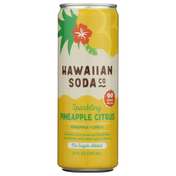 HAWAIIAN SODA CO: Sparkling Pineapple Citrus, 12 fo