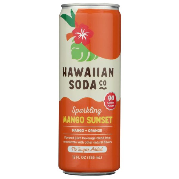 HAWAIIAN SODA CO: Sparkling Mango Sunset, 12 fo