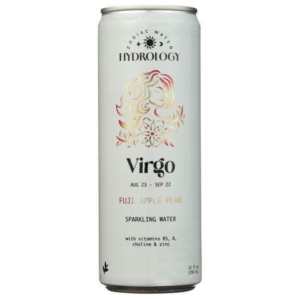 HYDROLOGY ZODIAC WATER: Virgo Apple Pear Sparkling Water, 12 fo