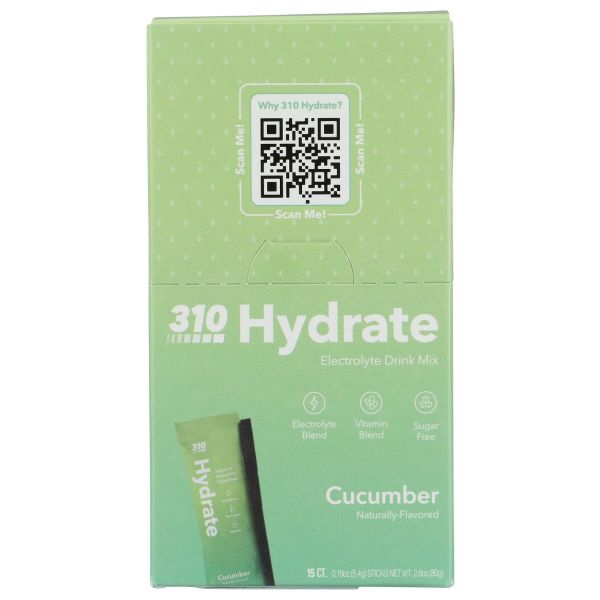 310 NUTRITION: Cucumber Hydrate 15 Count, 2.8 oz