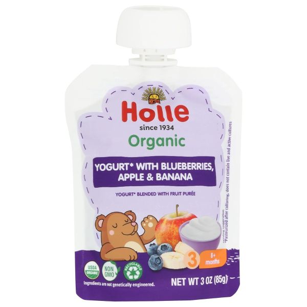 HOLLE: Apple Banana Yogurt Baby Food, 3 oz