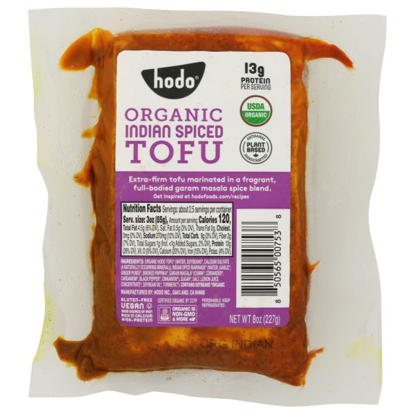 HODO: Organic Indian Spiced Tofu, 8 oz