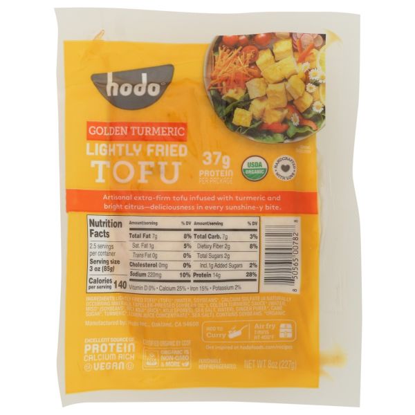 HODO: Lightly Fried Golden Turmeric Tofu, 8 oz