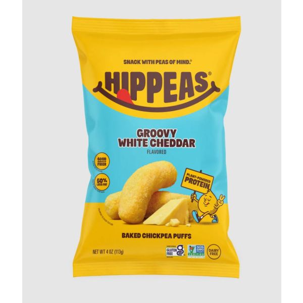 HIPPEAS: Groovy White Cheddar Puffs, 4 oz